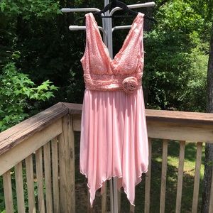 Blush pink sparkly dress